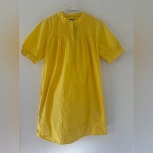 JCrew Short-sleeve mini shirtdress organic cotton poplin boho NWT XXS *FLAW